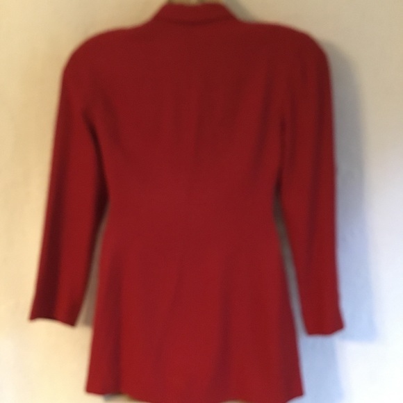CHIC & CRAZY by RINA ROSSI Long Red Jacket Size 6 - Picture 2 of 5